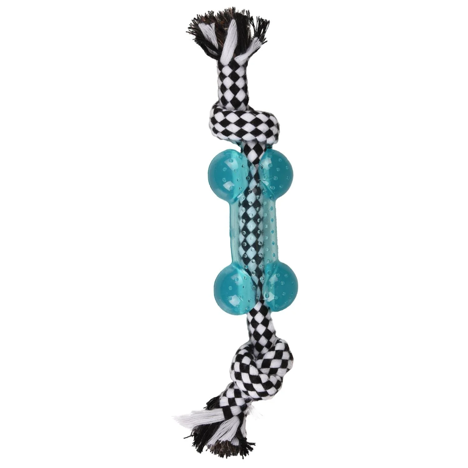 Φωτογραφία προϊόντος: FLAMINGO DJENGO ROPE WITH DOG BONE TPR BLUE 25CM