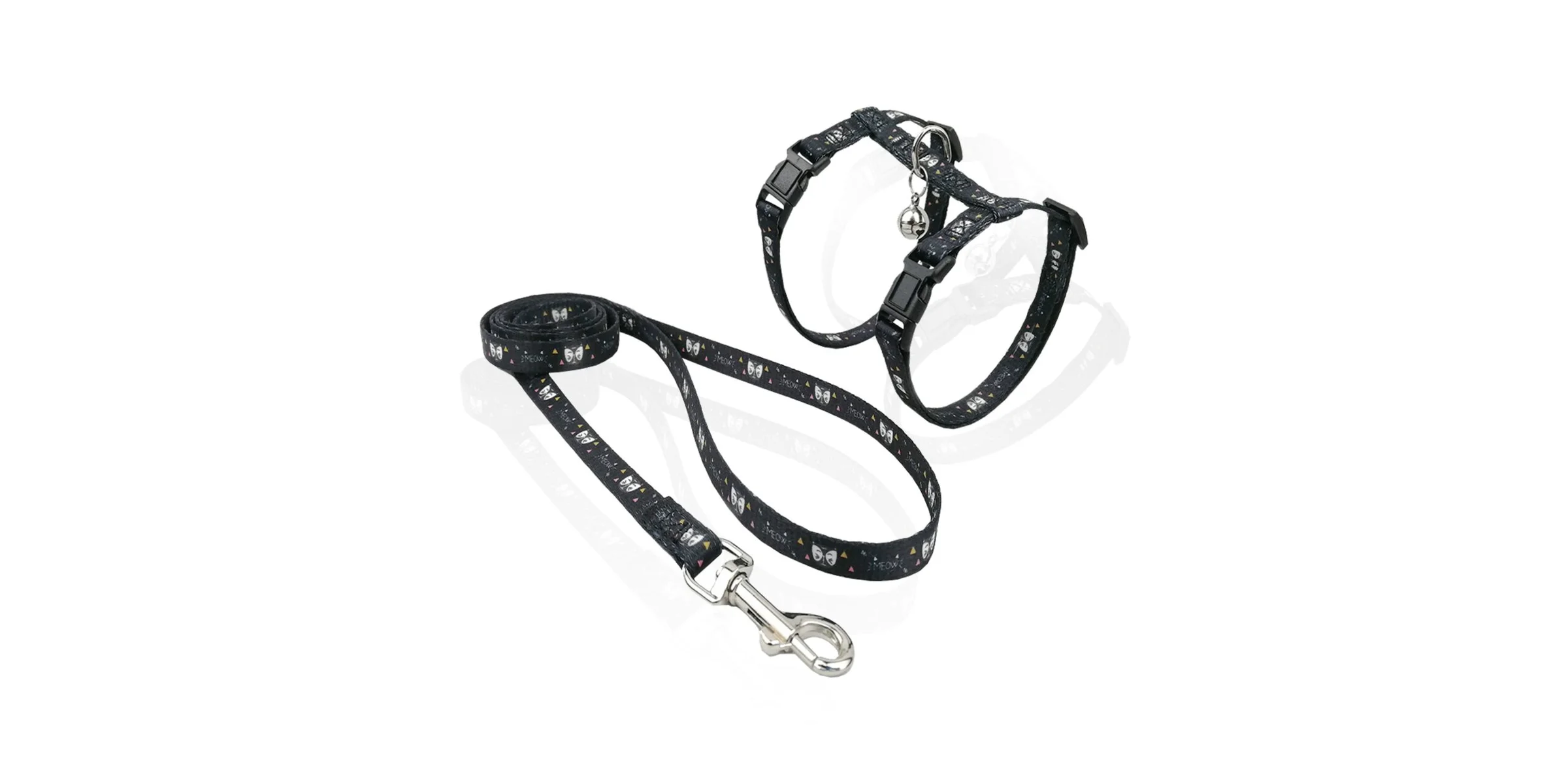 Φωτογραφία προϊόντος: CAT HARNESS WITH LEASH MEOW BLACK MEDIUM
