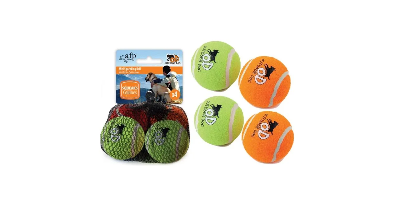 Φωτογραφία προϊόντος: AFP ΠΑΙΧΝΙΔΙ ΣΚΥΛΟΥ MINI SQUEAKING TENNIS BALL 5CM ORANGE GREEN ΣΕΤ 4ΤΜΧ