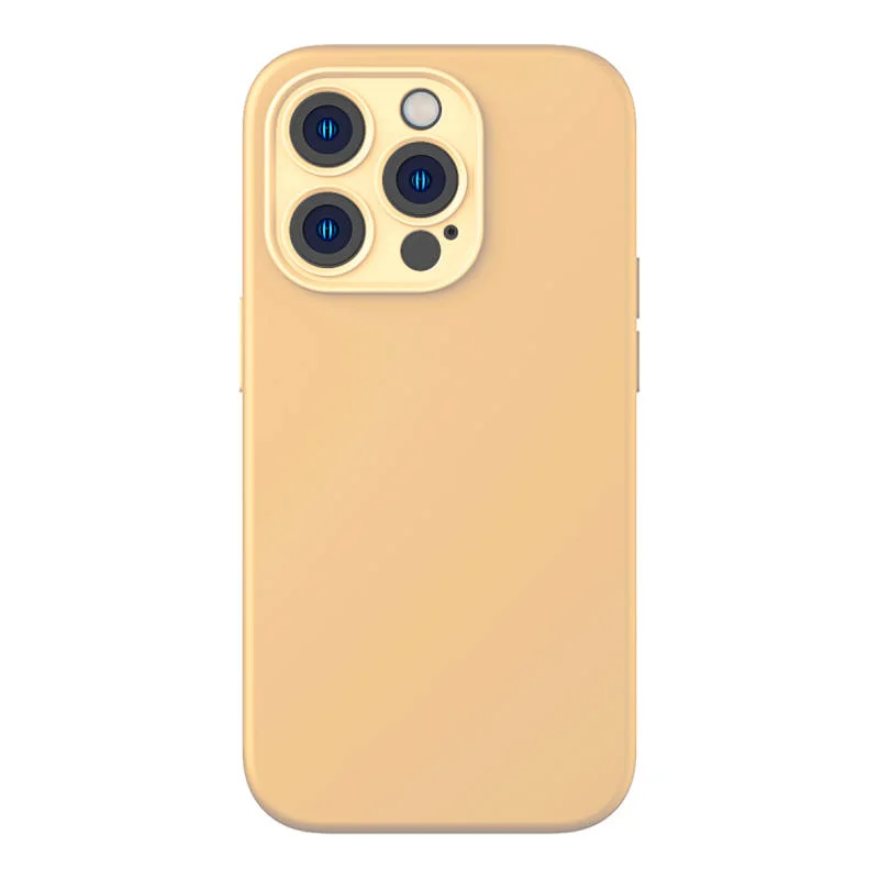 Φωτογραφία προϊόντος: Baseus Liquid Silica Back Cover Σιλικόνης Sunglow Σετ με Τζαμάκι (iPhone 14 Pro Max)
