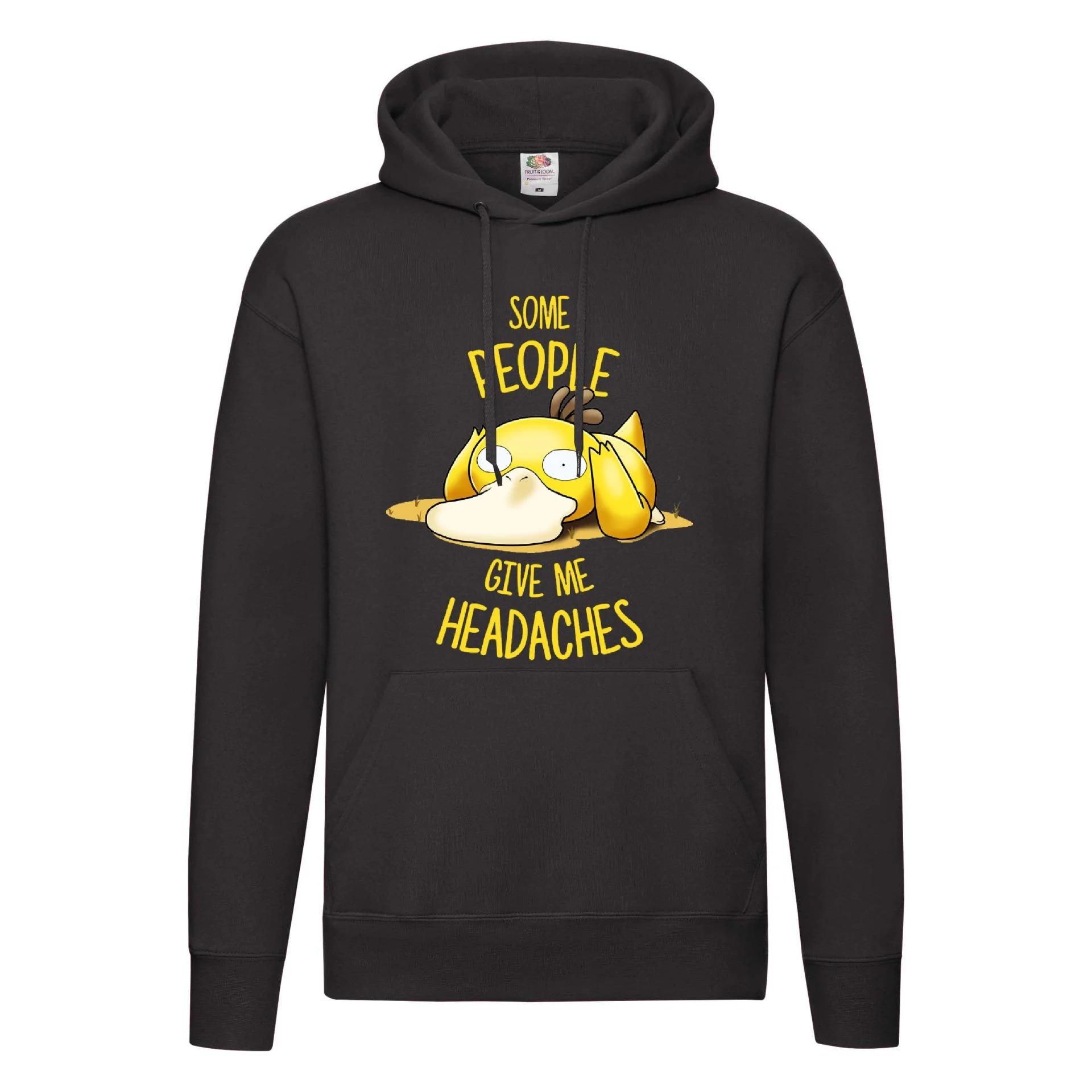 Φωτογραφία προϊόντος: Φούτερ με κουκούλα Pokemon Psyduck Some people give me headaches Fruit of the loom χιουμοριστική
