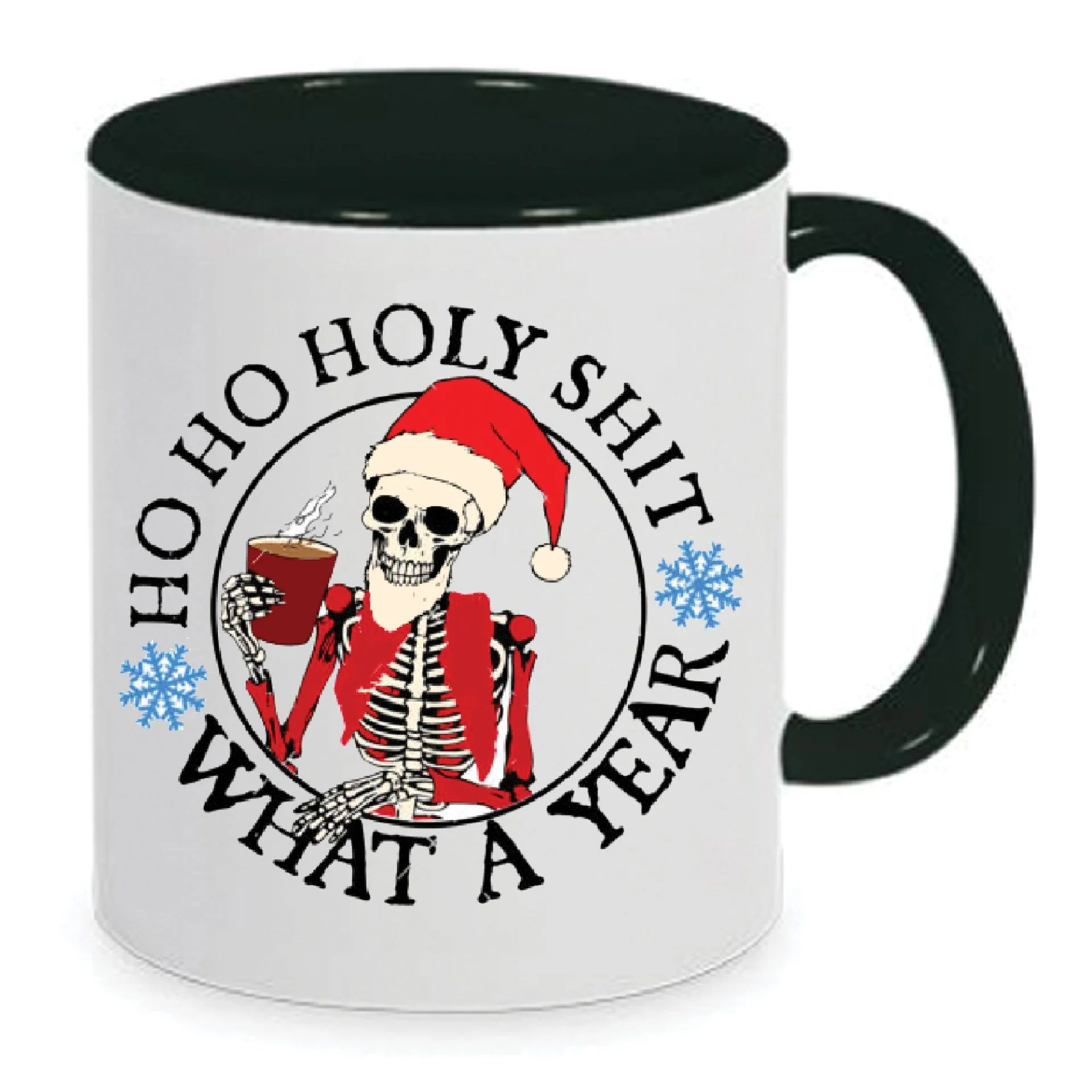 Φωτογραφία προϊόντος: Ho ho ho holy shit what a year Christmas mug Χριστουγεννιάτικη κούπα no122 κεραμική 330ml