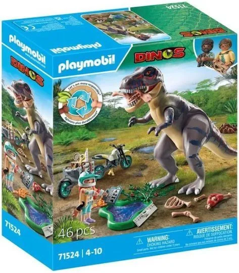 Φωτογραφία προϊόντος: Playmobil Dinos T-Rex και Εξερευνητής Με Μοτοσικλέτα για 4-10 ετών