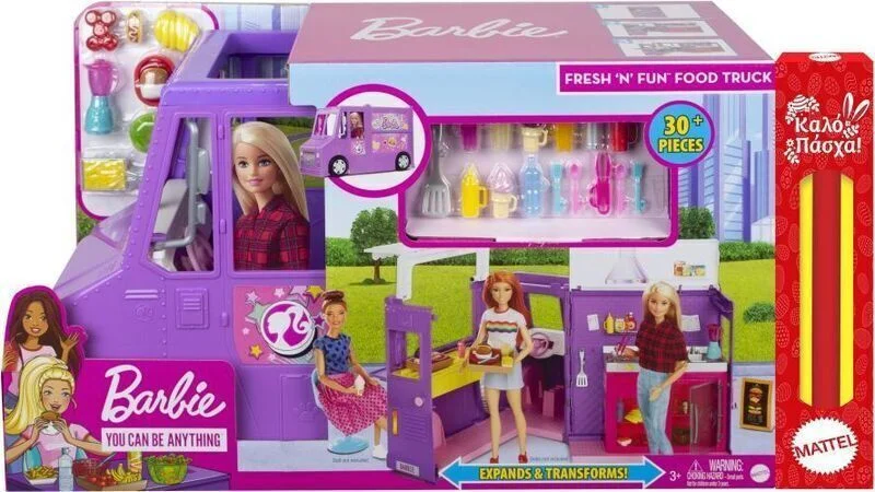 Φωτογραφία προϊόντος: Barbie - Fresh N Fun Food Truck Καντίνα και δώρο λαμπάδα