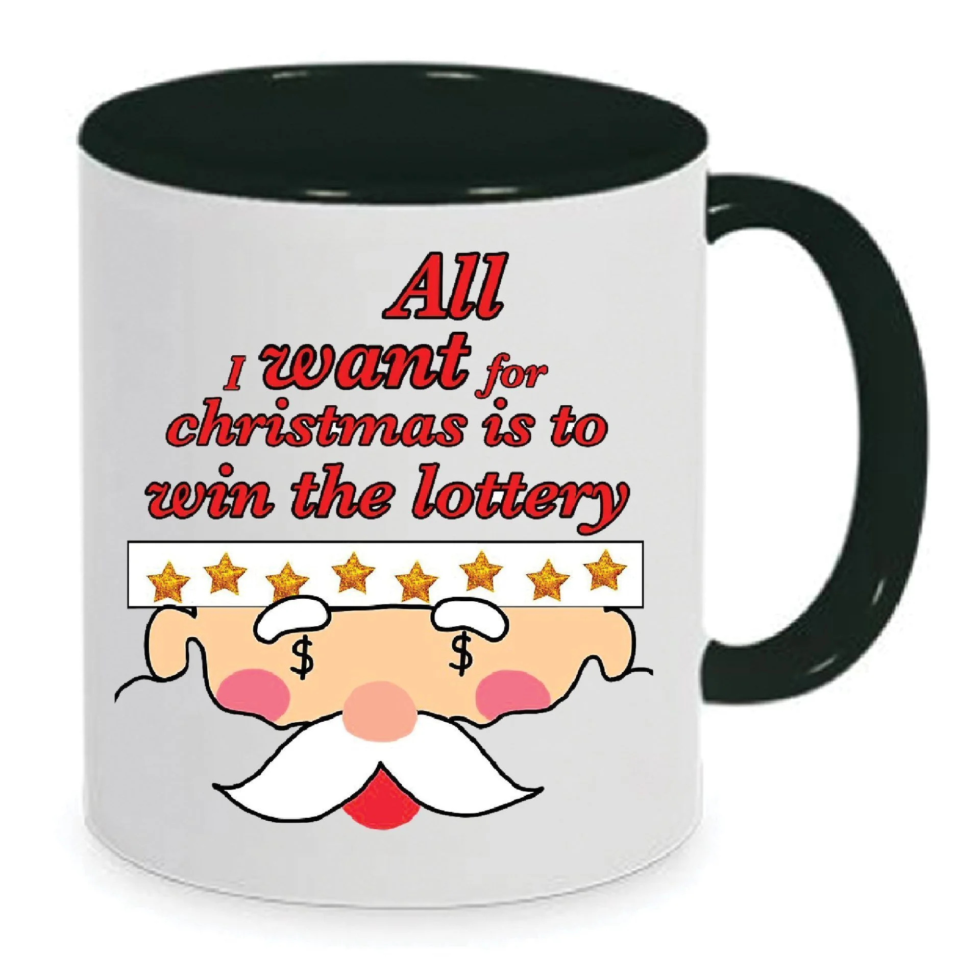 Φωτογραφία προϊόντος: All i want for christmas is to win the lottery Christmas mug Χριστουγεννιάτικη κούπα no120 330ml