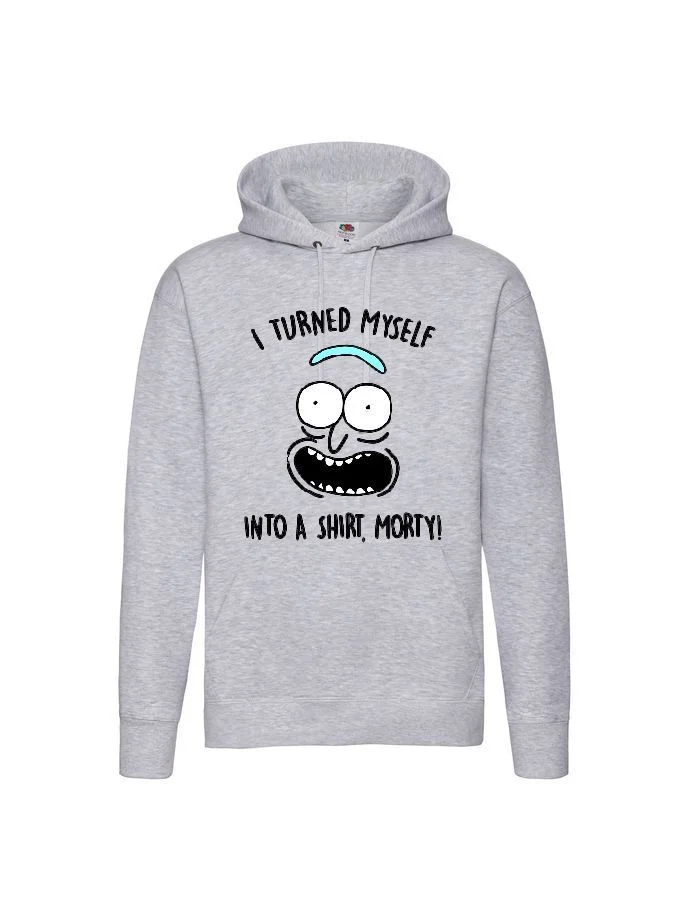 Φωτογραφία προϊόντος: Φούτερ με κουκούλα Rick and Morty turned myself into a shirt no21 Fruit of the loom 70% βαμβάκι