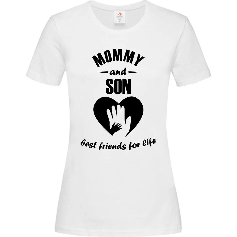 Φωτογραφία προϊόντος: ΟΕΜ Γυναικείο T-Shirt Άσπρο Βαμβακερό με Ψηφιακή Εκτύπωση Mommy and Son - 000440 (Ασπρο)