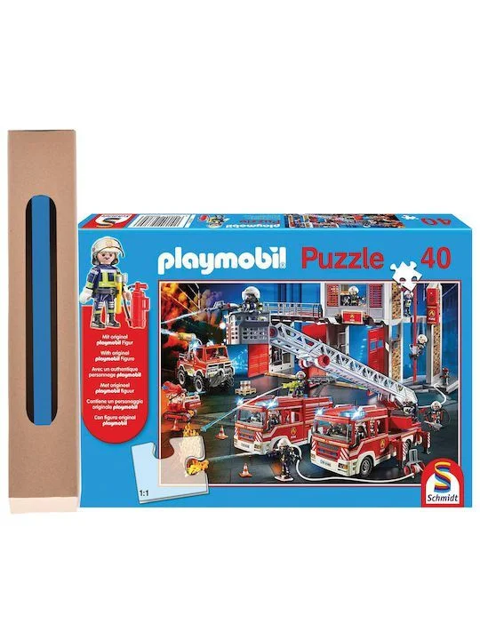 Φωτογραφία προϊόντος: Παιδικό Puzzle Playmobil Firebrigade 40pcs για 4+ Ετών Πυροσβεστική και δώρο λαμπάδα