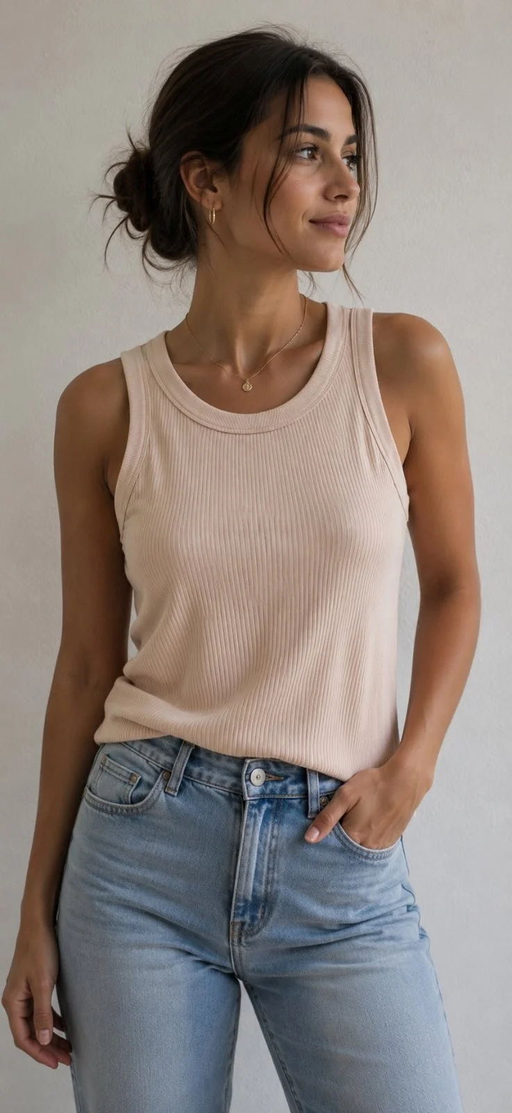 Φωτογραφία προϊόντος: ELUNA Kimi Basic Ριπ Αμάνικο Τοπ Beige