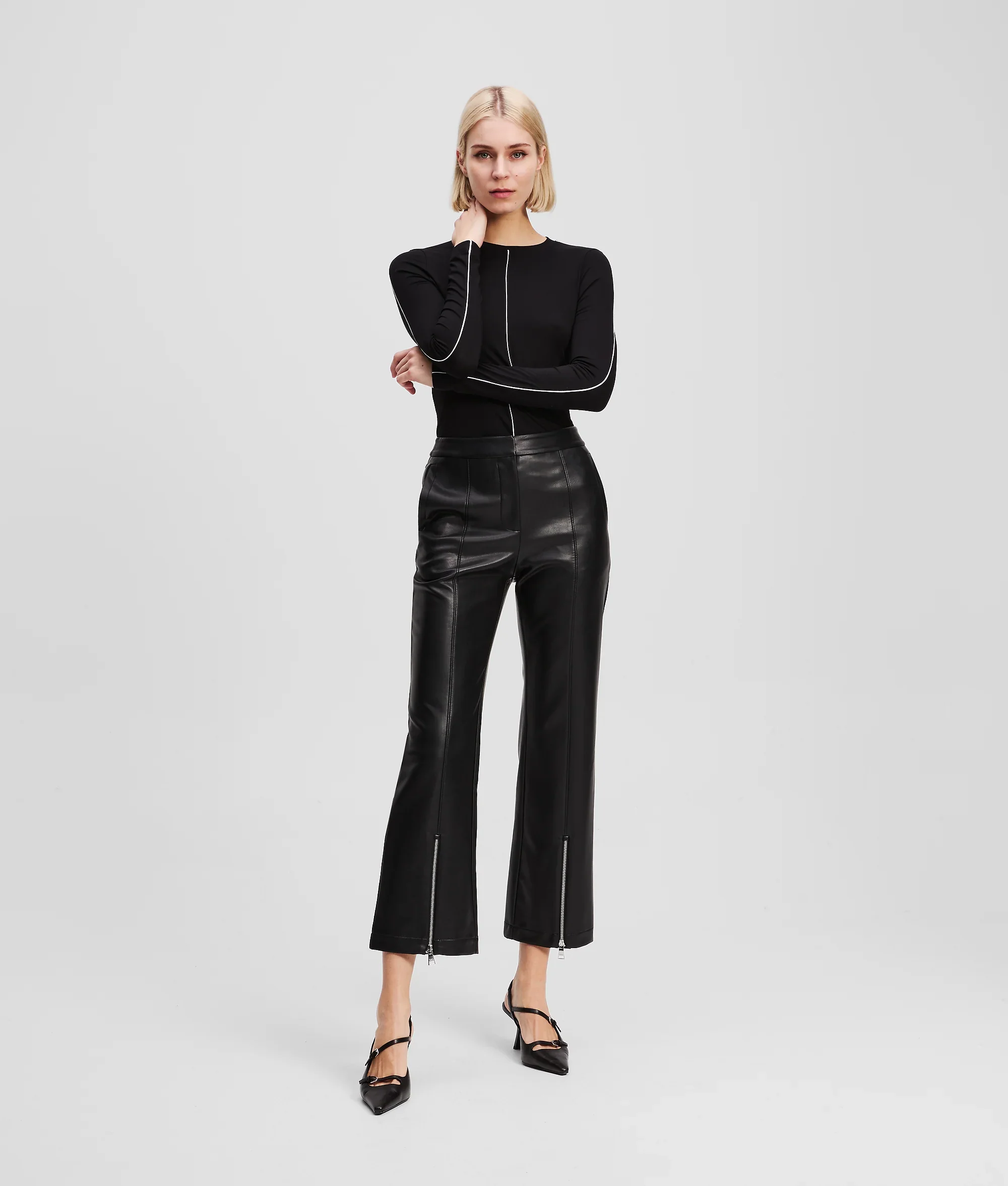 Φωτογραφία προϊόντος: KARL LAGERFELD FAUX-LEATHER PANTS A3W10091
