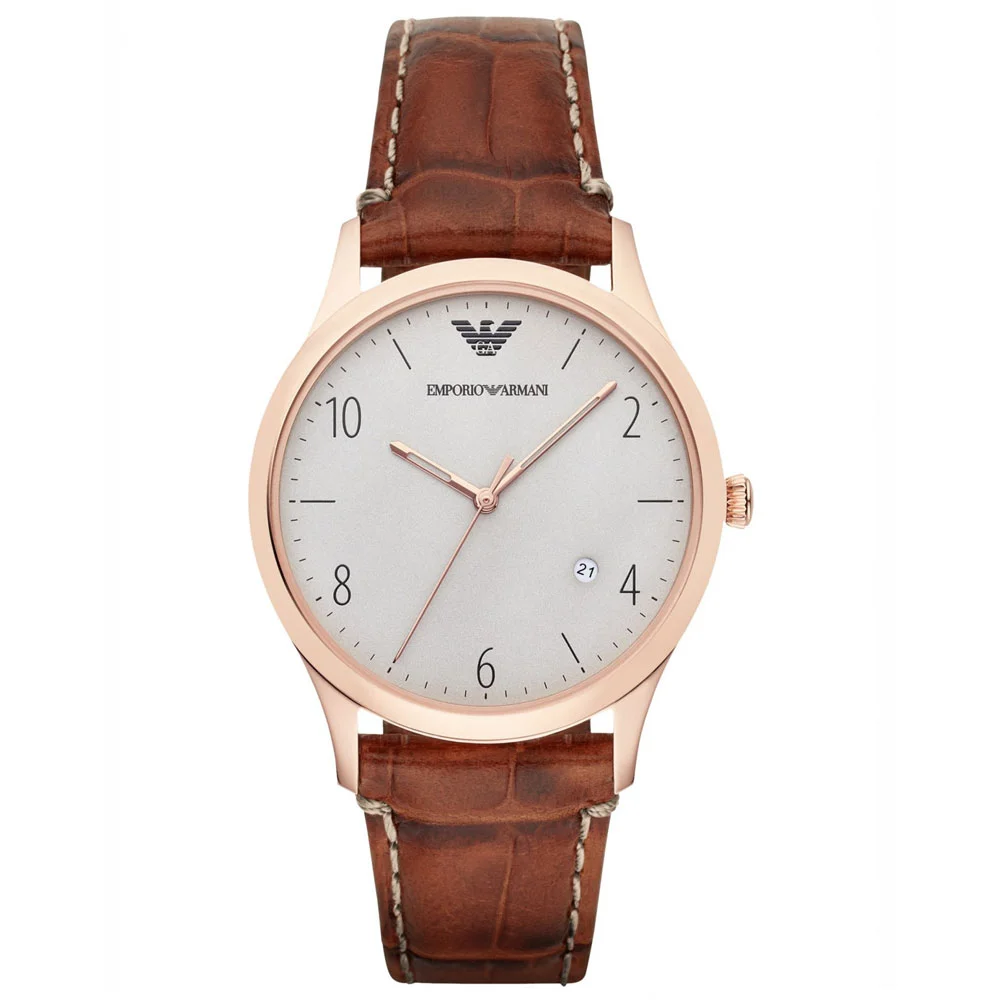 Φωτογραφία προϊόντος: Emporio Armani Grey Dial Cognac Lather Men s Watch AR1866