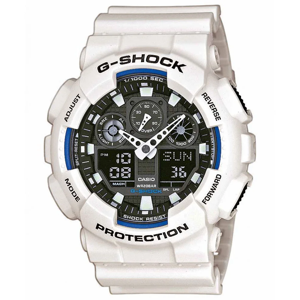 Φωτογραφία προϊόντος: CASIO G-SHOCK Chronograph White Rubber Strap GA-100B-7AER