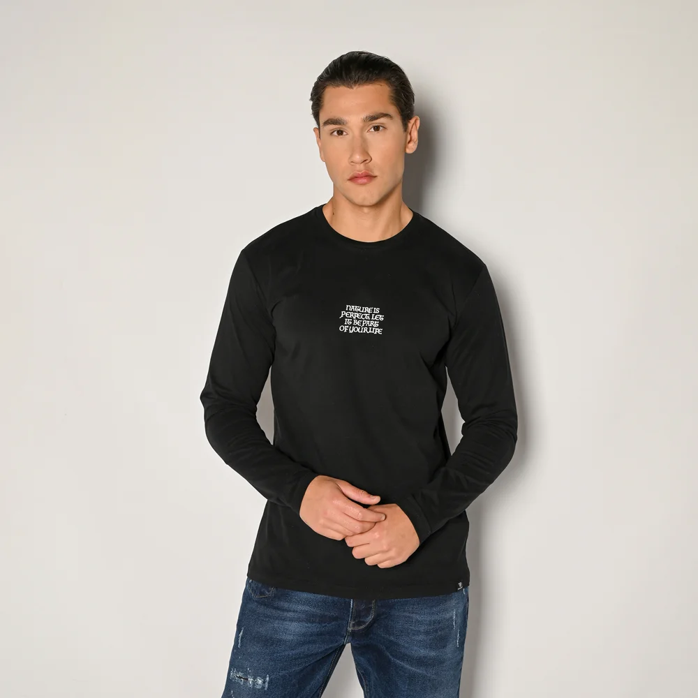 Φωτογραφία προϊόντος: Ανδρικό Τ-shirt Μακρυμάνικο Brokers Black Με Λογότυπο
