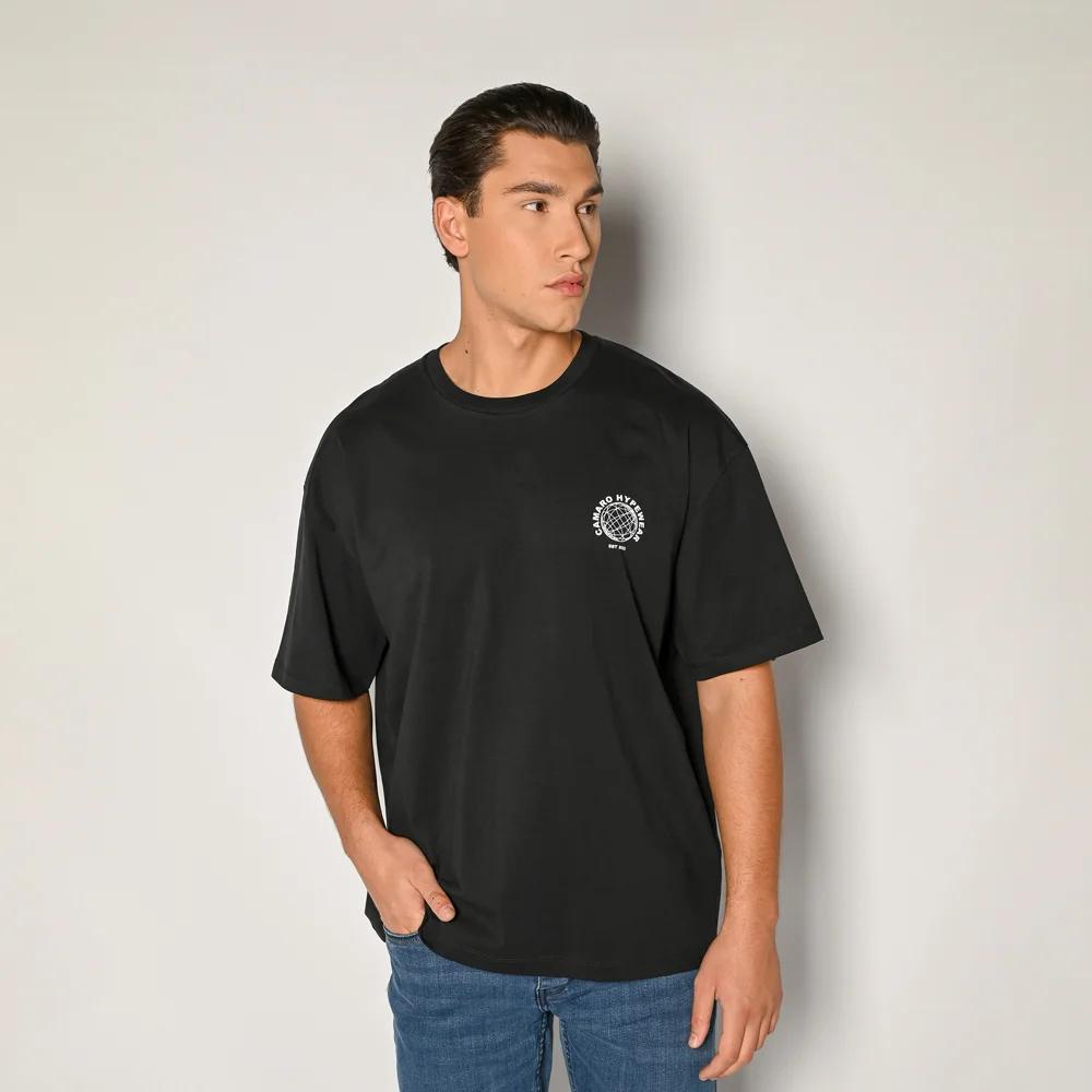 Φωτογραφία προϊόντος: T-shirt Ανδρικό Camaro Με Στάμπα Loose Fit Black