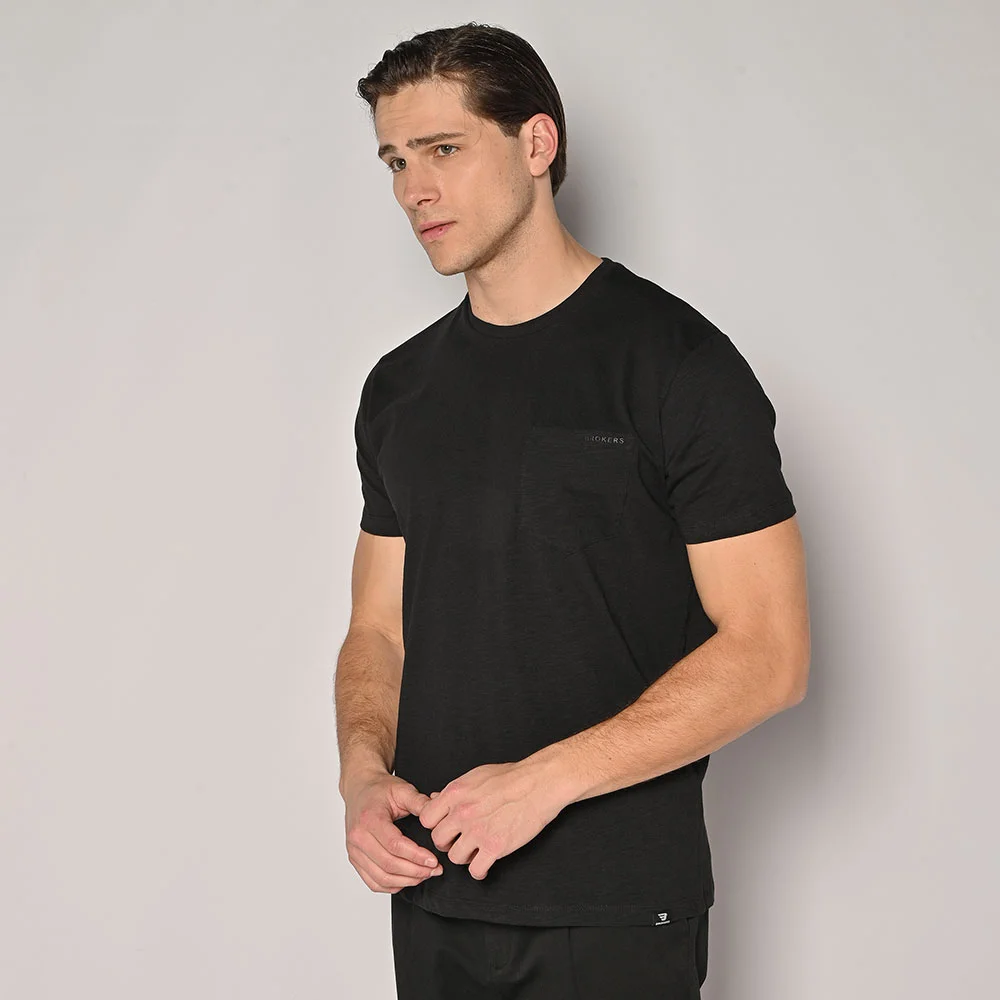 Φωτογραφία προϊόντος: Brokers T-shirt Ανδρικό με Τσεπάκι στο Στήθος – Regular Fit Black