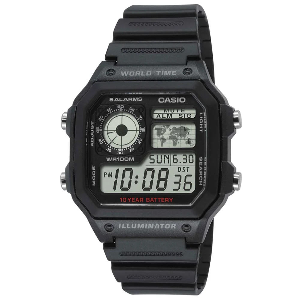Φωτογραφία προϊόντος: CASIO Sport Black Rubber Strap AE-1200WH-1AVEF