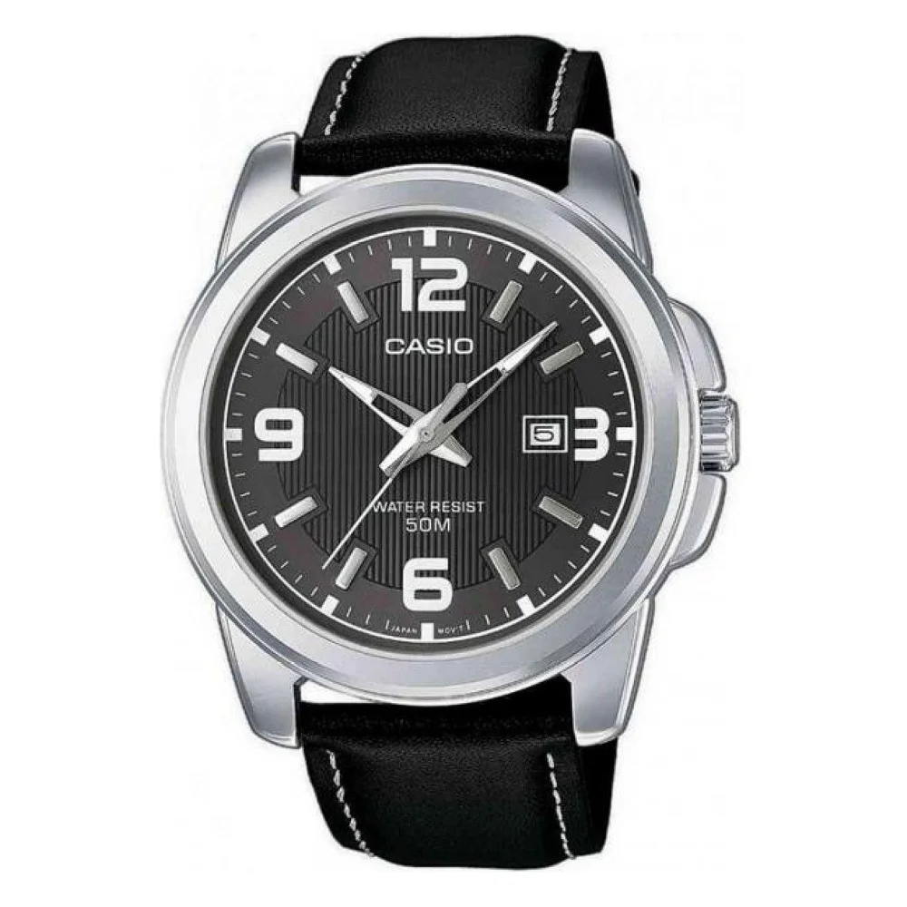 Φωτογραφία προϊόντος: CASIO Collection Men s Black Leather Strap MTP-1314PL-8AVEF