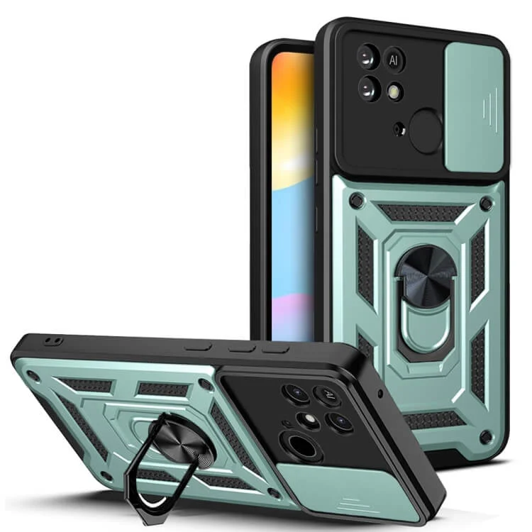 Φωτογραφία προϊόντος: Combo Kickstand Slide Camera Case Green Xiaomi Redmi 10C