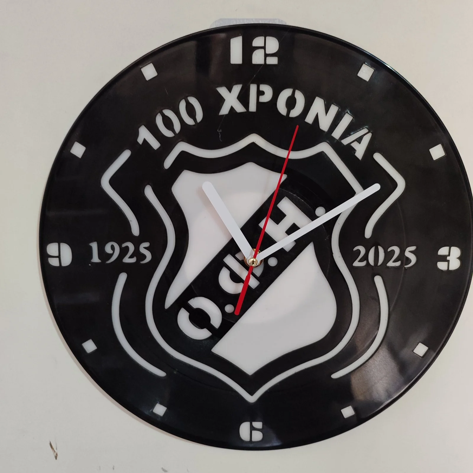 Φωτογραφία προϊόντος: OEM Ρολόι Τοίχου Δίσκος Βινυλίου 30cm χρώμα: μαύρο Ο.Φ.Η