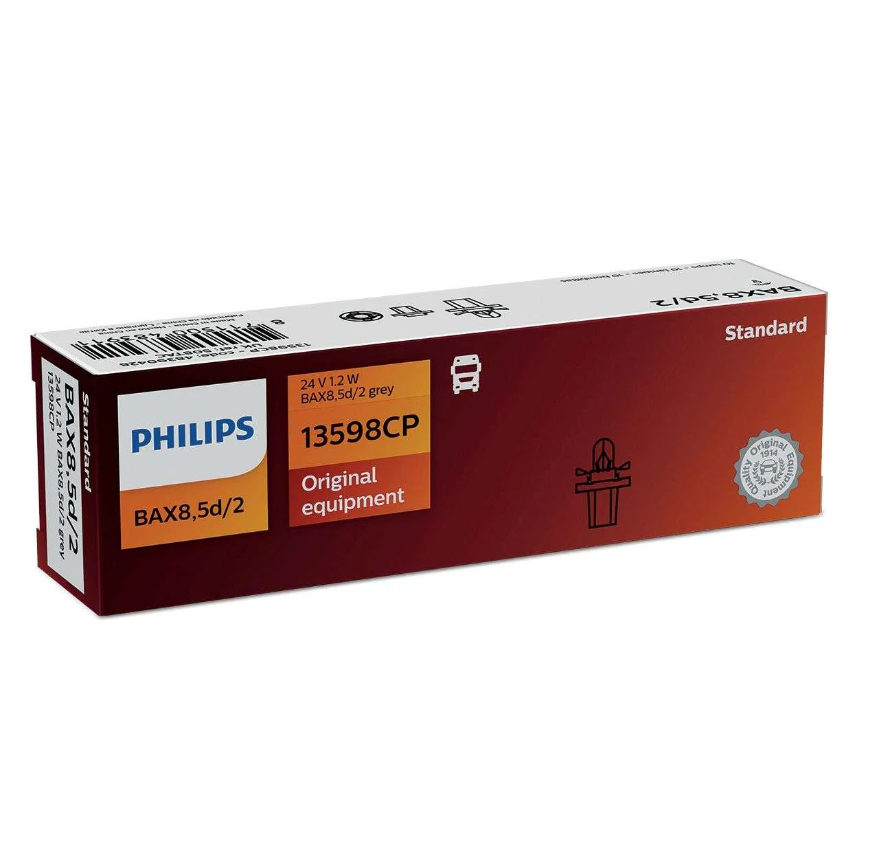 Φωτογραφία προϊόντος: PHILIPS Bax 8.5d/2 24V 1.2W 10τμχ 13598CP