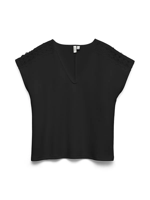 Φωτογραφία προϊόντος: VERO MODA VMJINIMA S/L V-NECK LACE TOP - ΜΑΥΡΟ-10344044-4