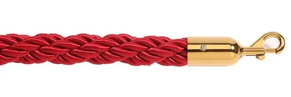 Φωτογραφία προϊόντος: Σχοινί πλεγμένο nylon μήκους 150cm κόκκινου χρώματος με χρυσαφί γάντζο NRG-150