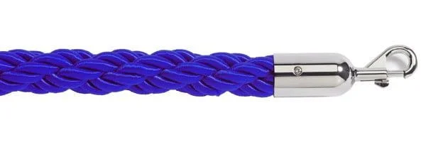 Φωτογραφία προϊόντος: Σχοινί πλεγμένο nylon μήκους 150cm μπλε χρώματος με ασημί γάντζους NBLS-150