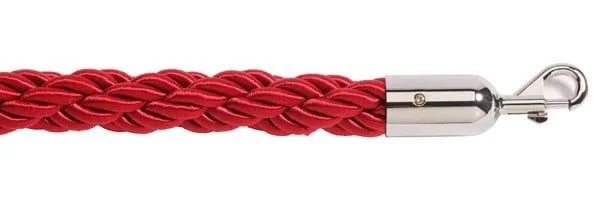 Φωτογραφία προϊόντος: Σχοινί πλεγμένο nylon μήκους 150cm κόκκινου χρώματος με ασημί γάντζο NRS-150