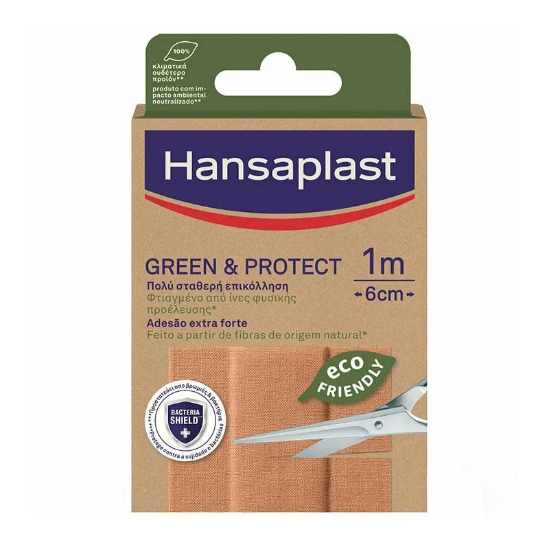 Φωτογραφία προϊόντος: Hansaplast Green & Protect Eco Friendly Αυτοκόλλητο Επίθεμα 1m x 6cm