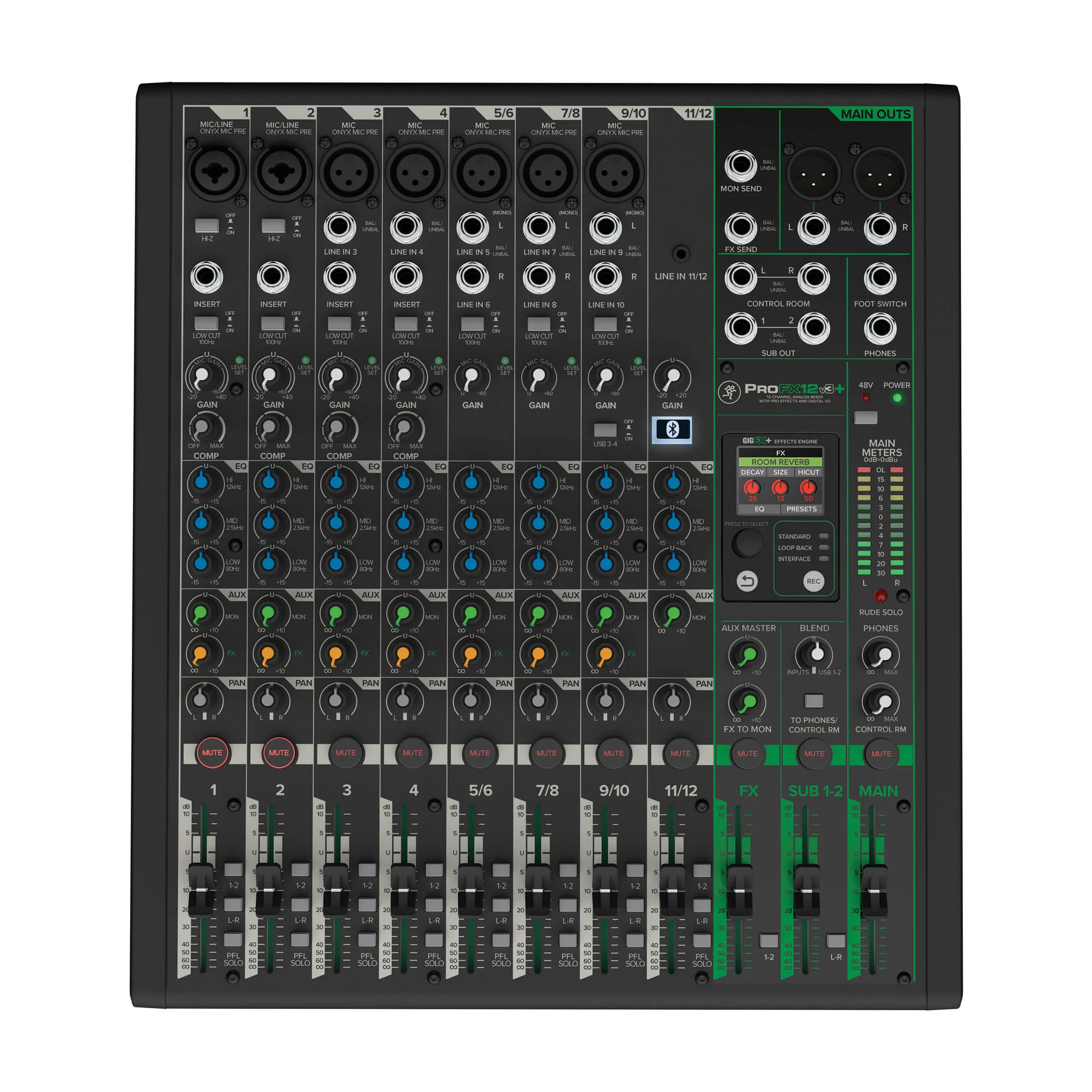 Φωτογραφία προϊόντος: Mackie ProFX12v3+ Αναλογική Κονσόλα Ήχου με Εφέ