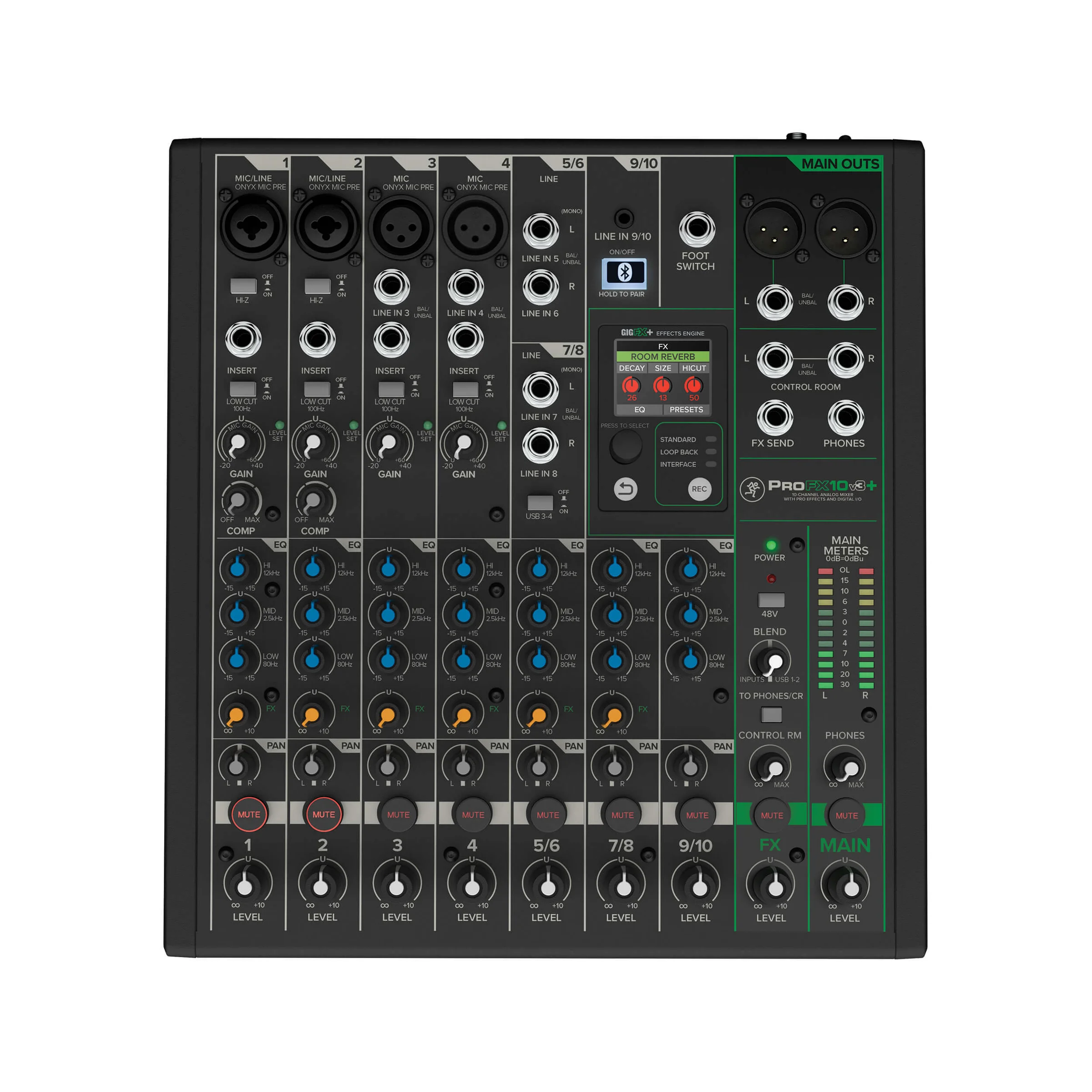 Φωτογραφία προϊόντος: Mackie ProFX10v3+ Αναλογική Κονσόλα Ήχου με Εφέ