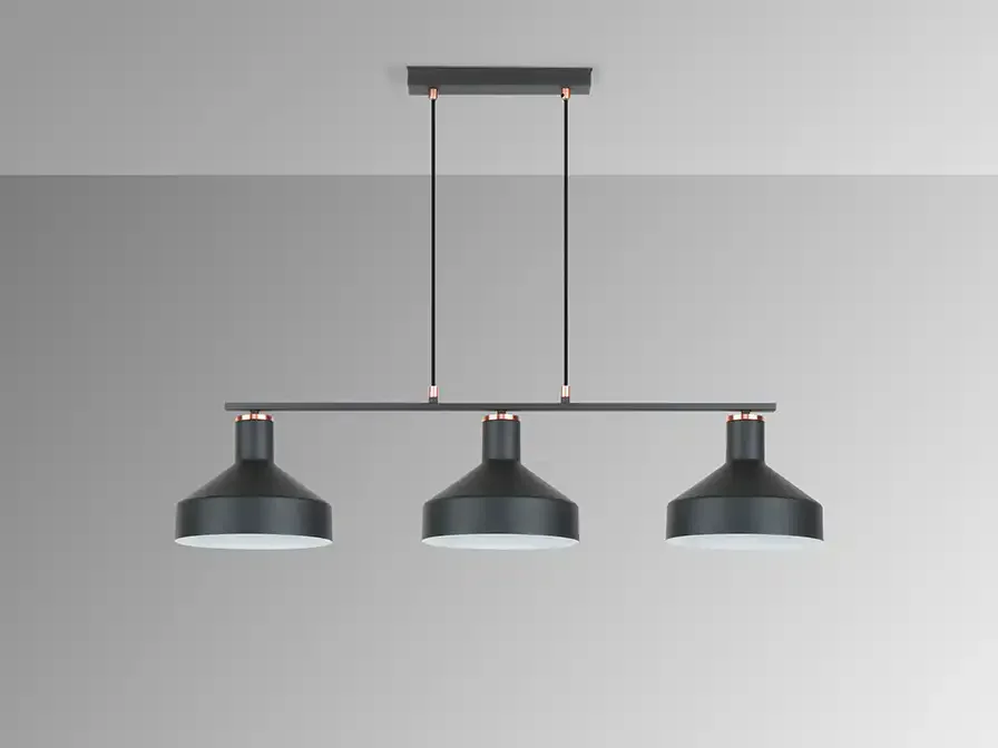 Φωτογραφία προϊόντος: Schuller I3 - IRIAS - LAMP 3L BLACK-COPPER D45 Μαύρο Σατινέ ορείχαλκος Χάλκινο