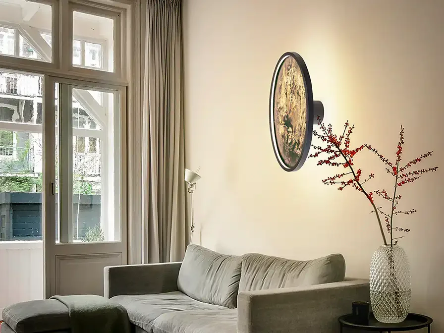 Φωτογραφία προϊόντος: Schuller Φωτιστικό τοίχου Stone black LED CCT D60 με slate όψη Γκρί Μαύρο Σκούρο Γκρί