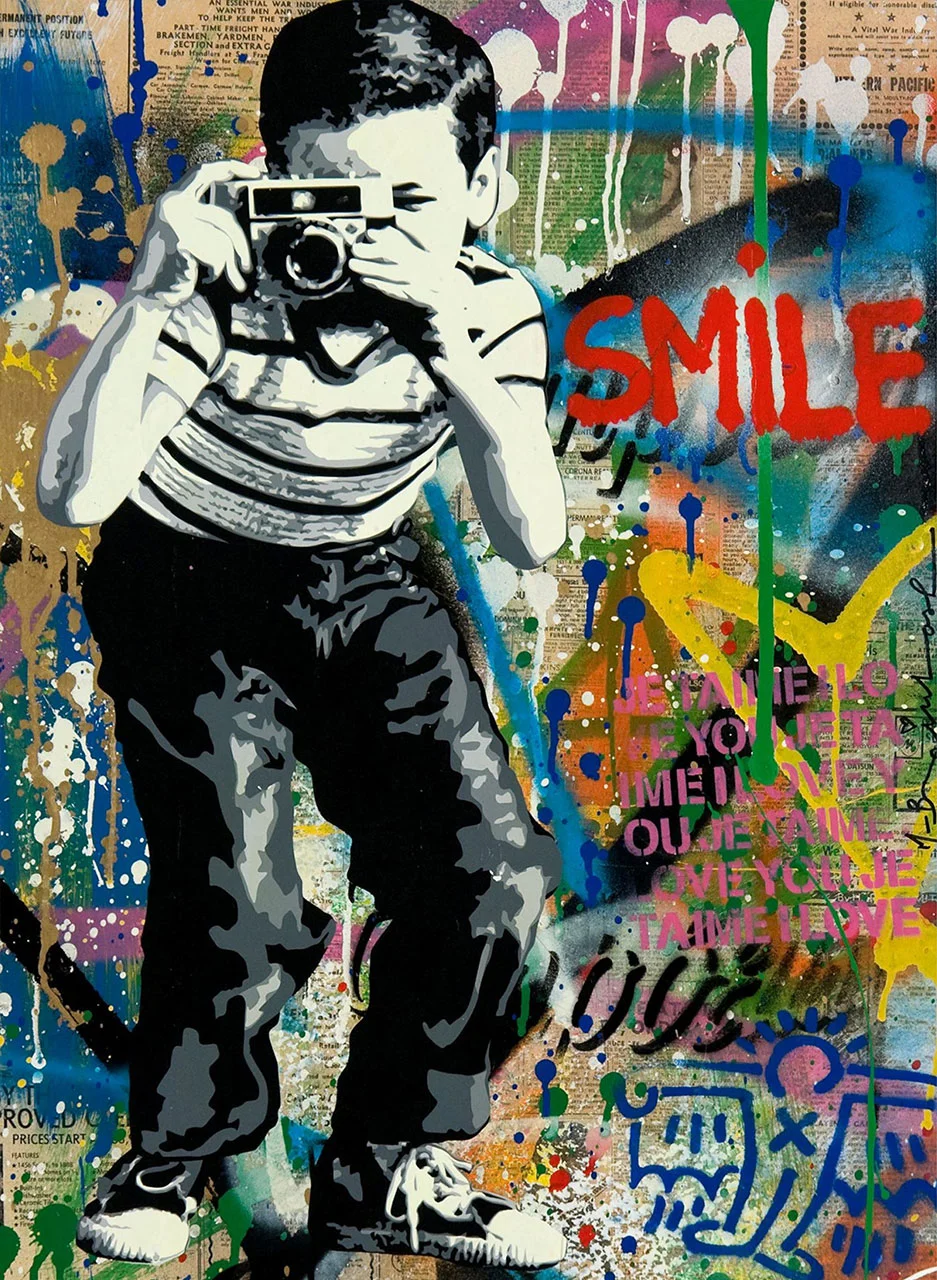 Φωτογραφία προϊόντος: Πίνακας σε καμβά Smile for Life street art