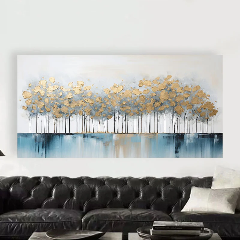 Φωτογραφία προϊόντος: Πίνακας ζωγραφικής σε καμβά Abstract gold forest