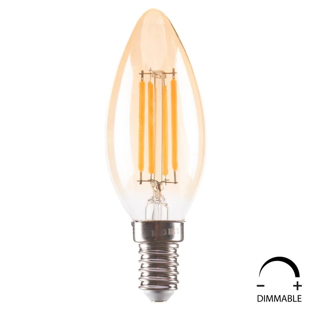 Φωτογραφία προϊόντος: B2BMarkt ΛΑΜΠΤΗΡΑΣ LED FILAMENT 4W E14 3000K ΧΡΥΣΟ DIMMABLE HM4048.02