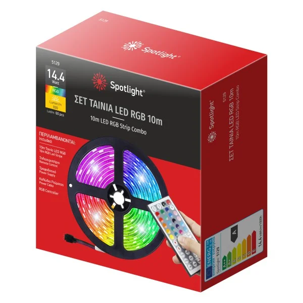 Φωτογραφία προϊόντος: ΣΕΤ ΤΑΙΝΙA LED RGB 12V ΣΤΕΓΑΝΗ 14.4W