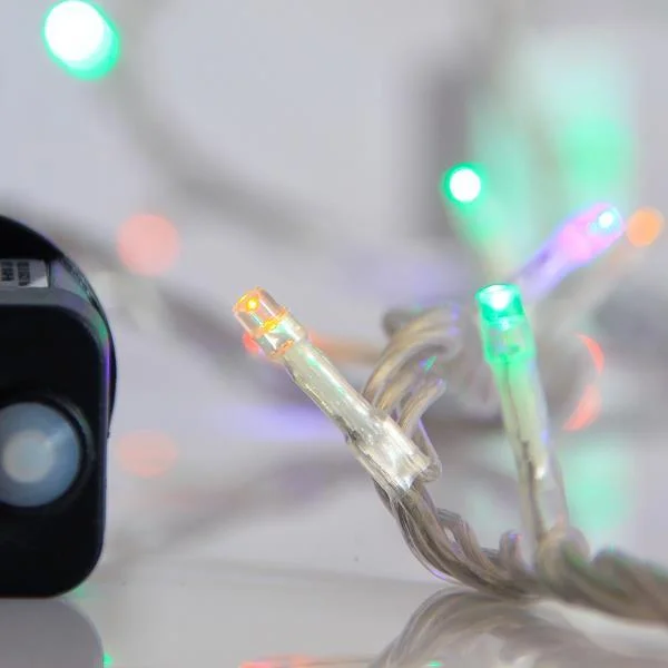 Φωτογραφία προϊόντος: Eurolamp 144 Λαμπάκια LED Πολύχρωμα 3mm Επεκτάσιμα με Προγράμματα , Βροχή, Διαφανές Καλώδιο Ρεύματος 300x60cm (600-11366)