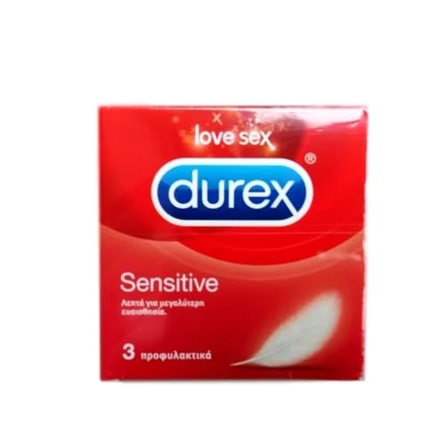 Φωτογραφία προϊόντος: Προφυλακτικά Durex Sensitive 3 τμχ - Συσκευασία 12 κουτιών (Ελ.)