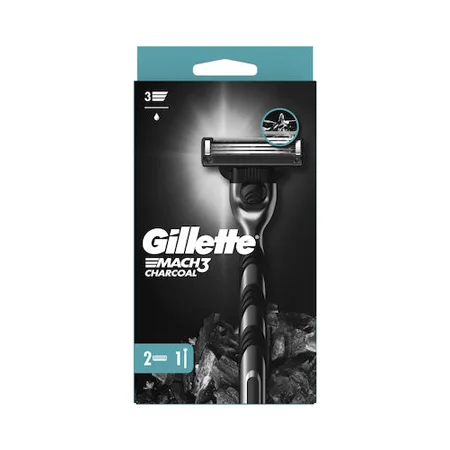 Φωτογραφία προϊόντος: Gillette Mach III Ξυραφάκια Charcoal Μηχανή +2 Ανταλλακτικά