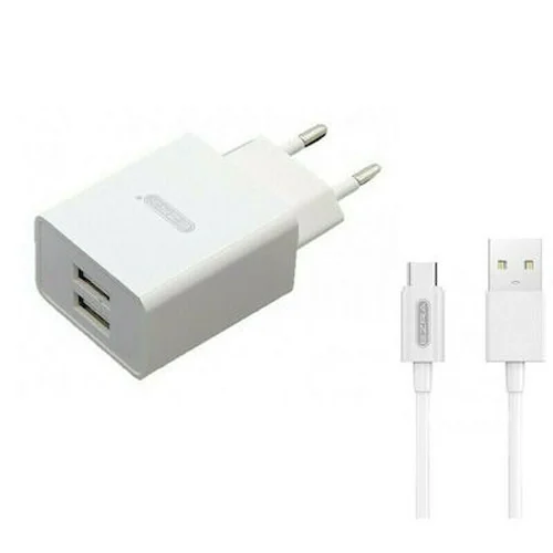 Φωτογραφία προϊόντος: Ezra Φορτιστής με 2 Θύρες USB-A και Καλώδιο USB-MICROΛευκός (HC48)