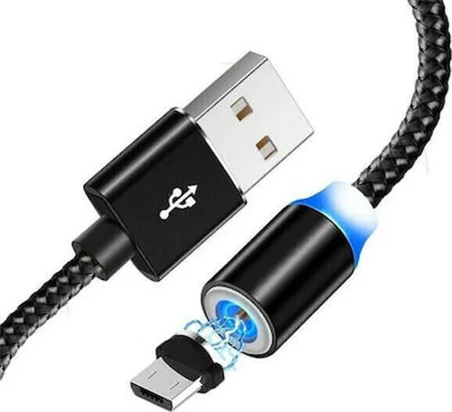 Φωτογραφία προϊόντος: Ezra Braided / Magnetic USB 2.0 to Type C Usb Cable Μαύρο 1.2m (DC38)