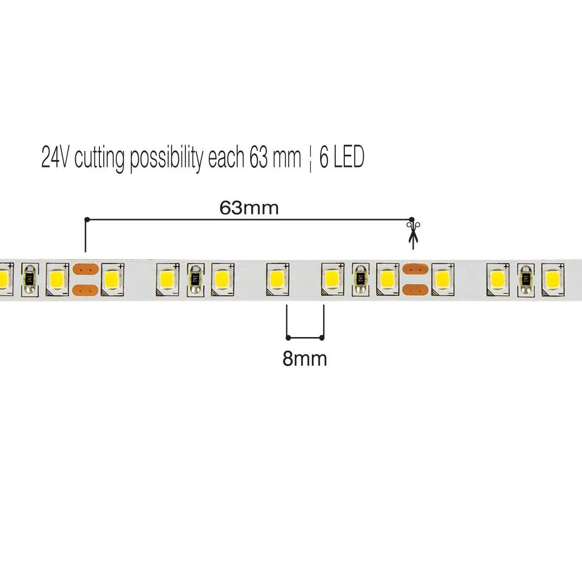 Φωτογραφία προϊόντος: Ταινία Led SMD 2835, 24V, 9W, 1178lm, 4000K, 5m/roll, CRI>80, IP20