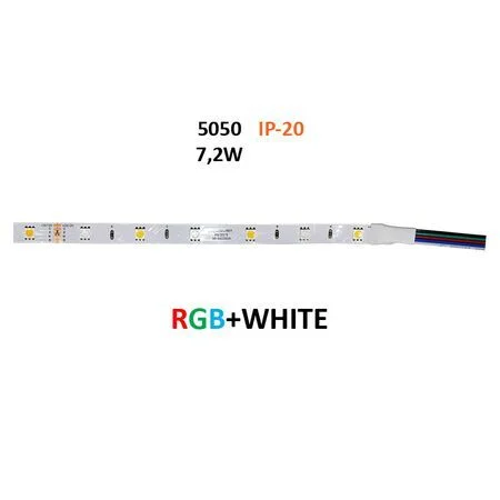 Φωτογραφία προϊόντος: ΤΑΙΝΙΑ LED 5m 12VDC 7.2W/m 36LED/m RGB + ΛΕΥΚΟ 4000K IP20