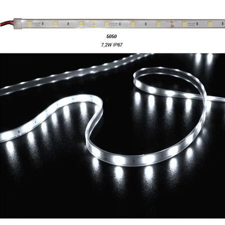 Φωτογραφία προϊόντος: ΤΑΙΝΙΑ LED 5m 12VDC 7.2W/m 5050 30LED/m ΨΥΧΡΟ 6500K IP67