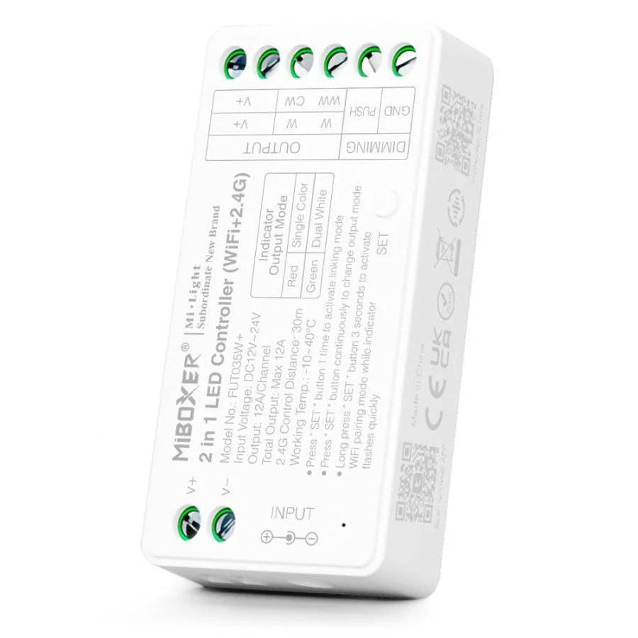 Φωτογραφία προϊόντος: ΑΣΥΡΜΑΤΟΣ ΔΕΚΤΗΣ RF WIFI DIMMER CONTROLLER 12A DC 12V-122W 24V-288W