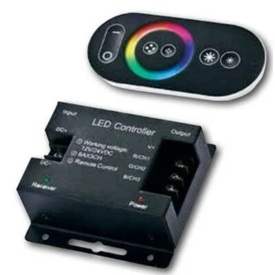 Φωτογραφία προϊόντος: PLASTIC RGB controller 12V-24Vdc 3x6, 5 buttons, touch remote control
