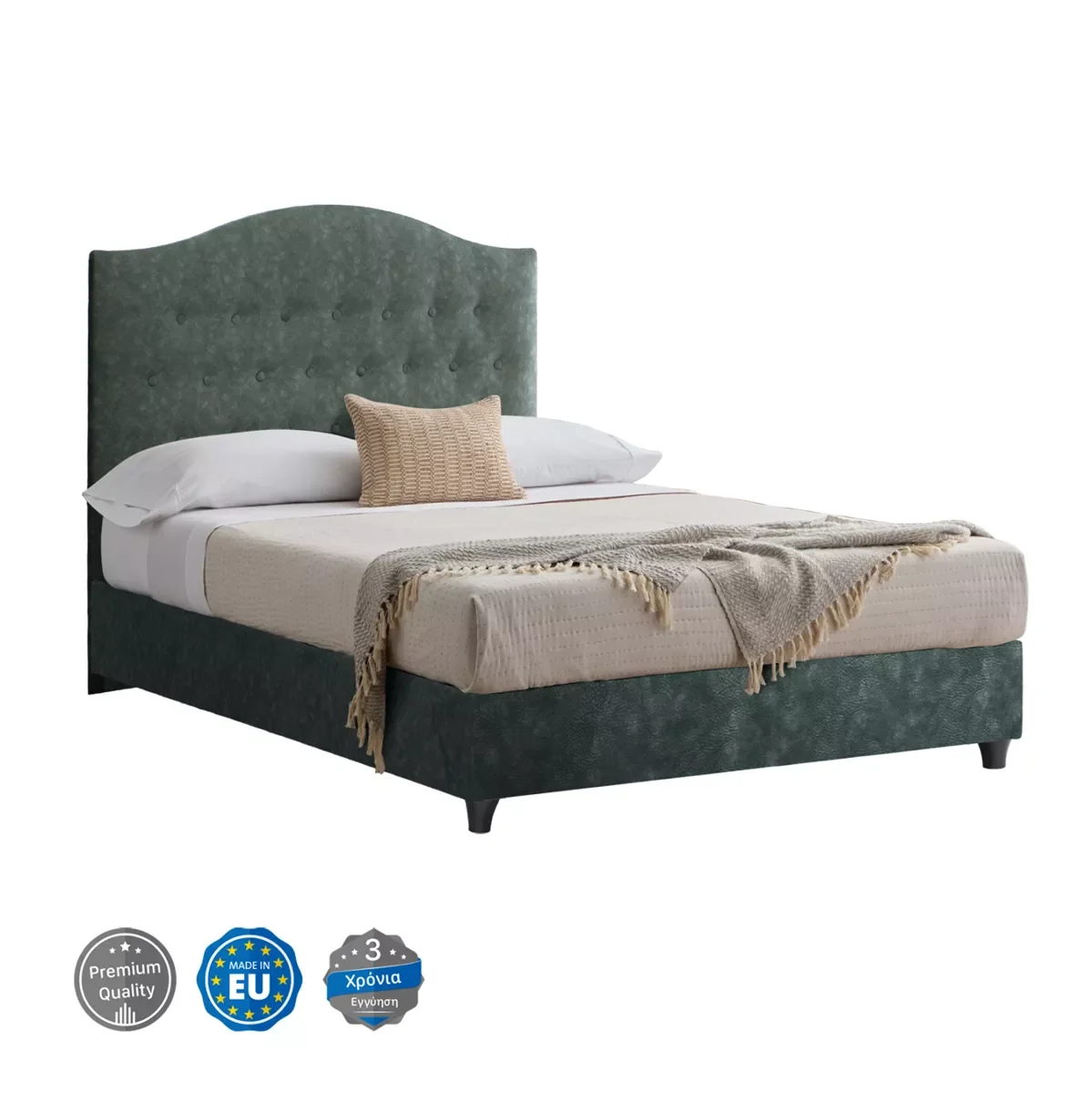 Φωτογραφία προϊόντος: B2BMarkt ΚΡΕΒΑΤΙ MALENA ΑΠΟ ΠΡΑΣΙΝΟ ΥΦΑΣΜΑ τύπου NUBUCK, HM647.27 ΓΙΑ ΣΤΡΩΜΑ 120x200 εκ.