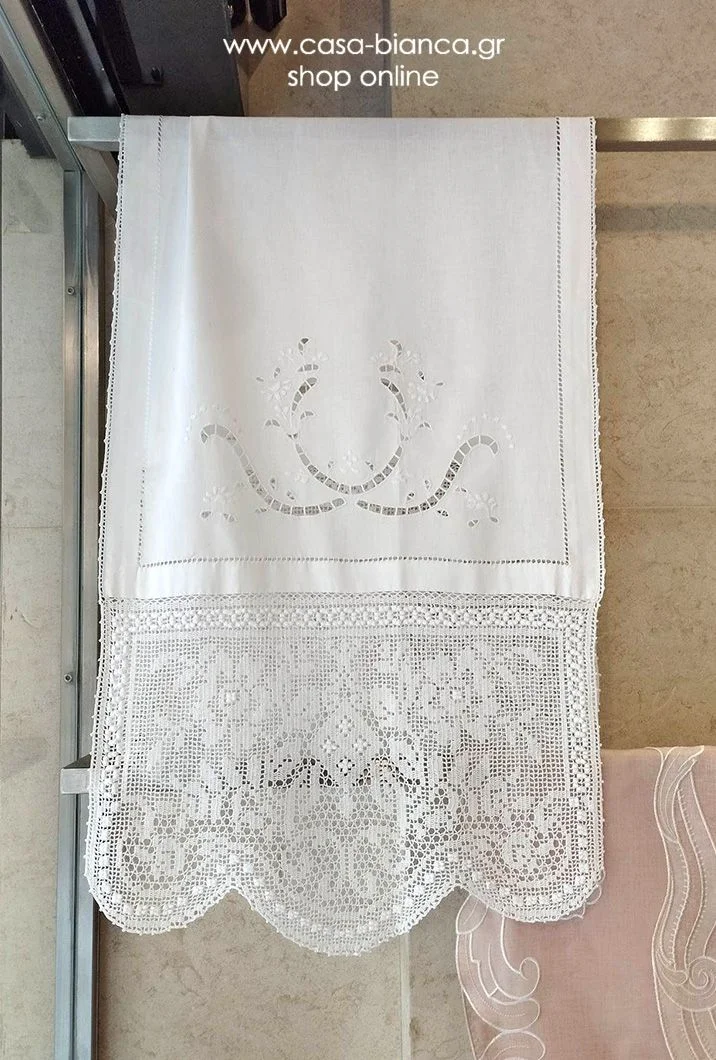 Φωτογραφία προϊόντος: Τραβέρσα Χειροποίητη Πλεκτή Μερσεριζέ 55x150 DF5186 White