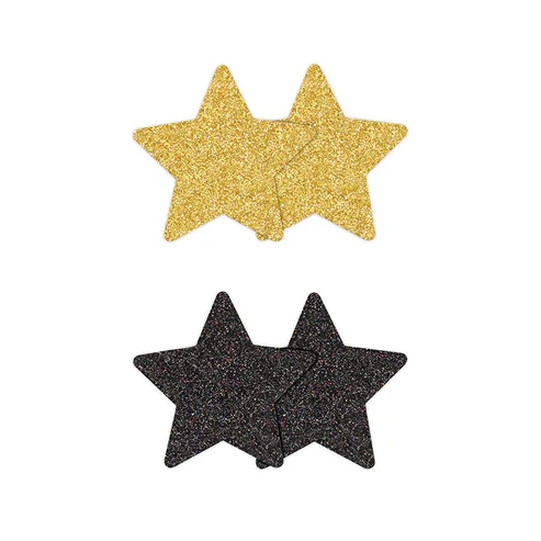 Φωτογραφία προϊόντος: PRETTY PASTIES GLITTER STARS BLACK + GOLD 2 PAIR